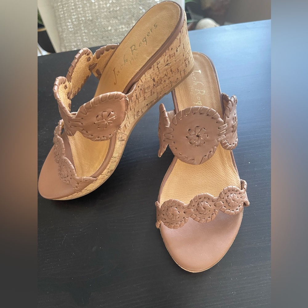 Jack Rogers Brown Wedge Sandals